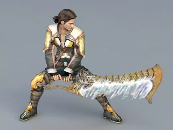 Male Warrior With Sword 3d model Male Warrior With Sword 3d model