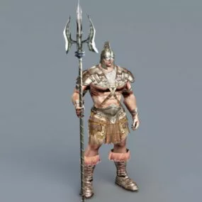 Barbarian Warrior With Spear 3d model