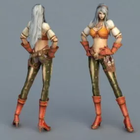 Female Fighter Art 3d model