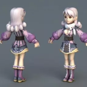 Chibi Anime Girl 3d model