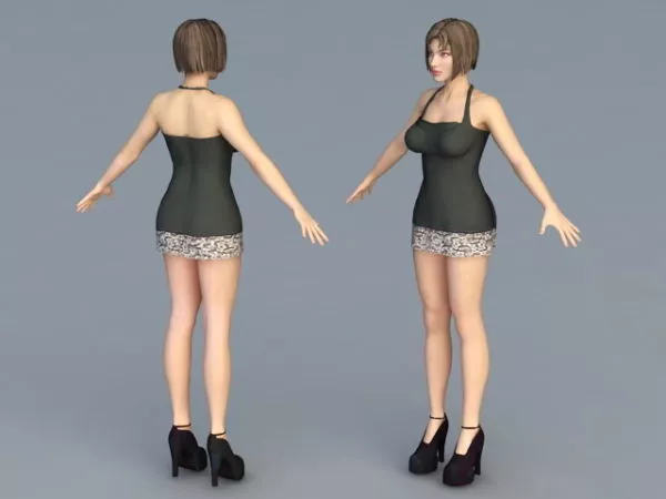 Hot Lady Character 3d model Hot Lady Character 3d model