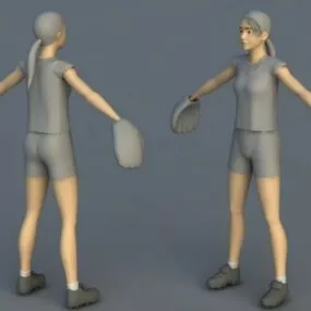 Baseball Player Girl 3d model