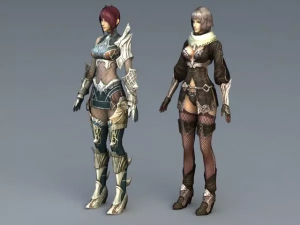 Female Magic Warrior 3d model Female Magic Warrior 3d model