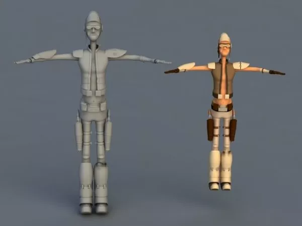 Cartoon Gunslinger 3d model Cartoon Gunslinger 3d model