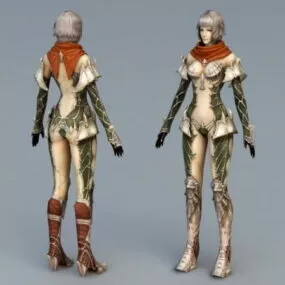Anime Female Knight 3d model