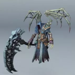 Skeleton Death With Scythe 3d model