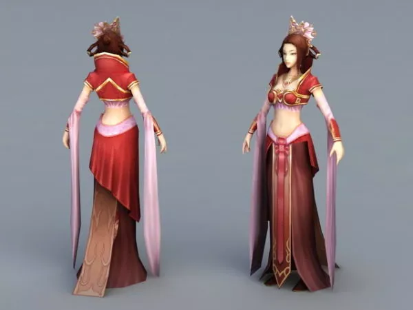 Chinese Folk Dancer 3d model Chinese Folk Dancer 3d model