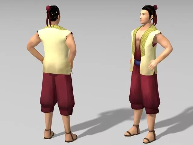 Ancient Chinese Fisherman 3d model Ancient Chinese Fisherman 3d model