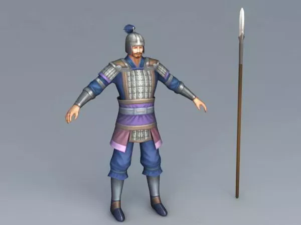 Medieval Chinese Infantry 3d model Medieval Chinese Infantry 3d model