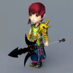 Cartoon Warrior Boy Biped 3d model