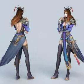 Beautiful Warrior Girl 3d model