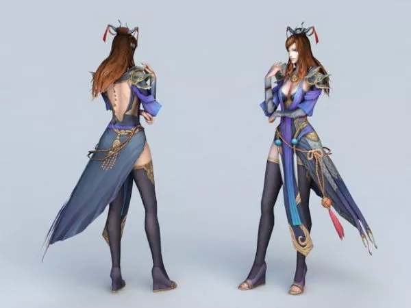 Beautiful Warrior Girl 3d model Beautiful Warrior Girl 3d model