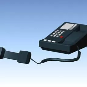 Dark Blue Telephone 3d model
