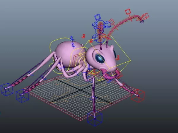 Cute Pink Ant Rig 3d model Cute Pink Ant Rig 3d model