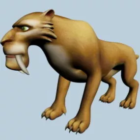 Cartoon Smilodon Rig 3d model