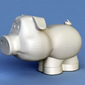 Cute Cartoon Pig 3d model