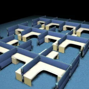 Modern Office Cubicle Systems 3d model