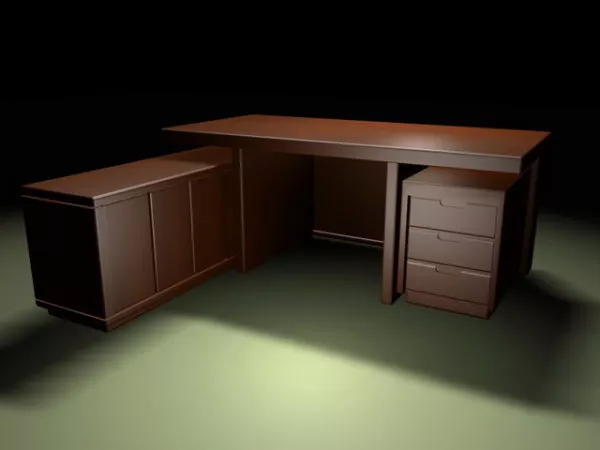 Executive Desk With Storage Cabinets 3d model Executive Desk With Storage Cabinets 3d model
