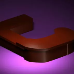 U Shaped Executive Office Desk 3d model