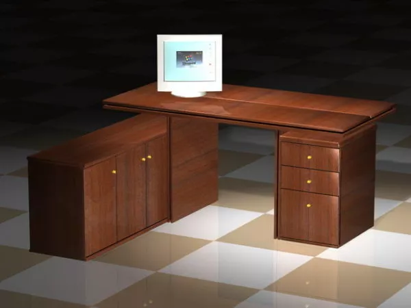 Office Desk And Computer 3d model Office Desk And Computer 3d model