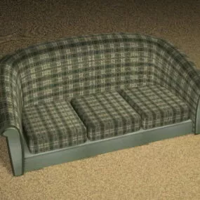 Plaid Settee 3d model