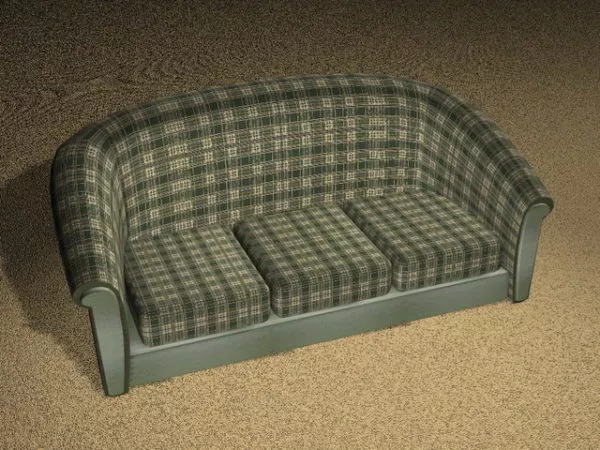 Plaid Settee 3d model Plaid Settee 3d model