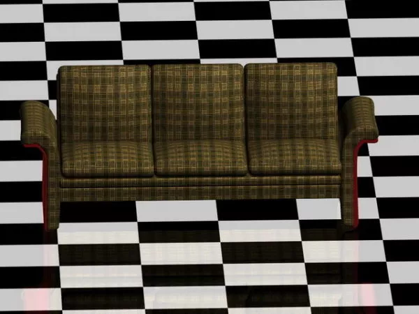 Plaid Couch Furniture 3d model Plaid Couch Furniture 3d model