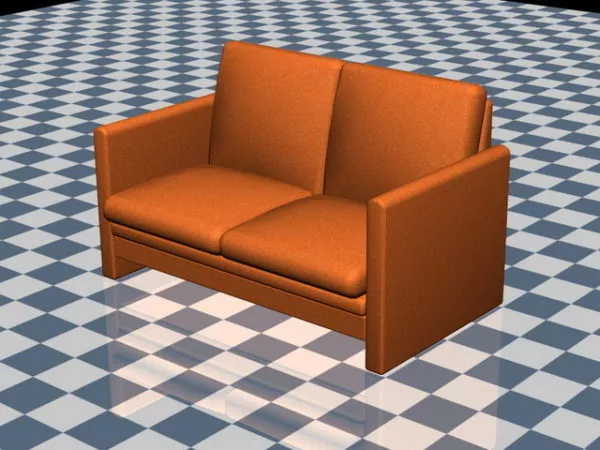 Orange Loveseat 3d model Orange Loveseat 3d model