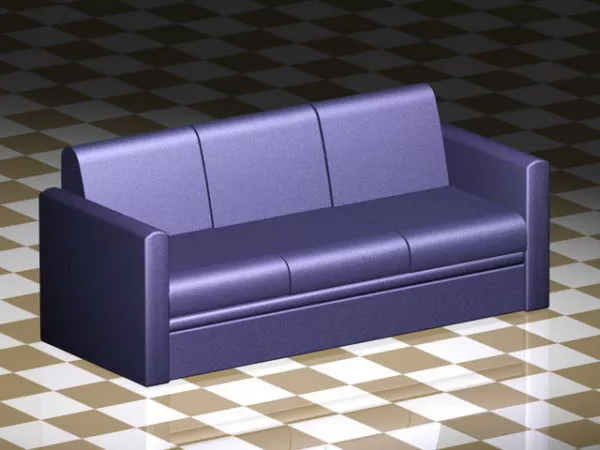 Three Cushion Sofa 3d model Three Cushion Sofa 3d model