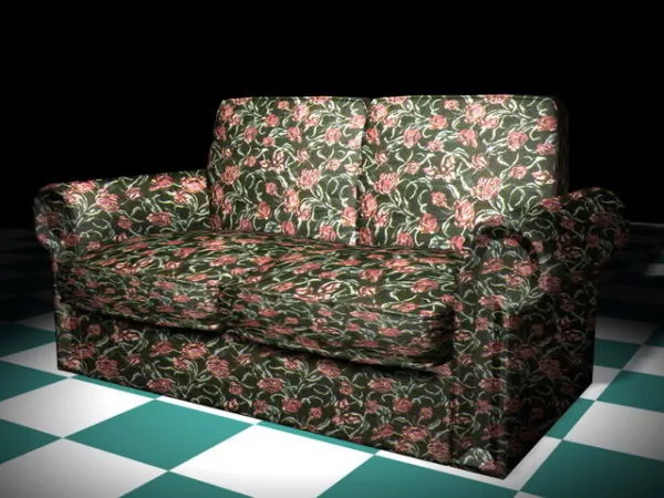 Floral Loveseat Furniture 3d model Floral Loveseat Furniture 3d model