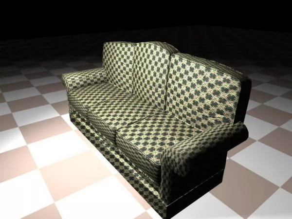 Three Cushion Fabric Sofa 3d model Three Cushion Fabric Sofa 3d model