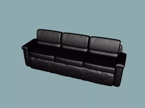 Black Leather Sofa 3d model Black Leather Sofa 3d model