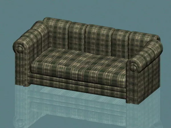 Plaid Loveseat 3d model Plaid Loveseat 3d model