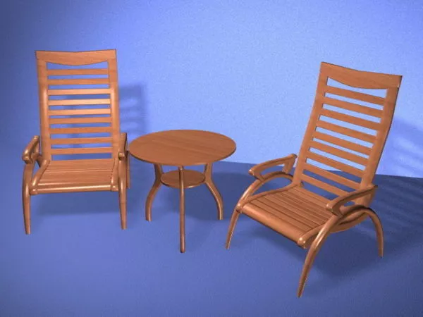 Accent Table And Chairs Set 3d model Accent Table And Chairs Set 3d model