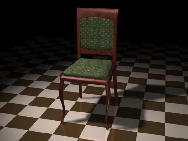 Red Wood Dining Chair 3d model Red Wood Dining Chair 3d model