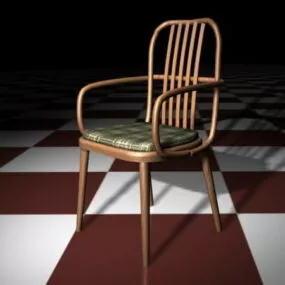 Antique Wood Dining Chair 3d model