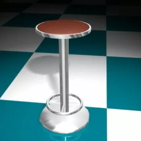 Floor Fixed Bar Stool 3d model