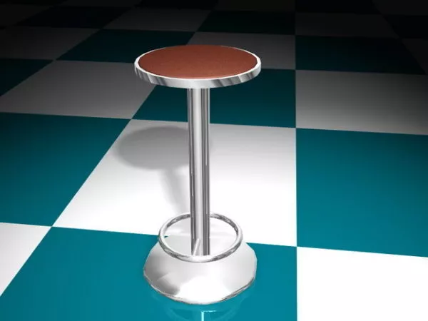 Floor Fixed Bar Stool 3d model Floor Fixed Bar Stool 3d model