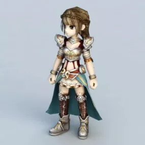 Chibi Warrior Girl 3d model