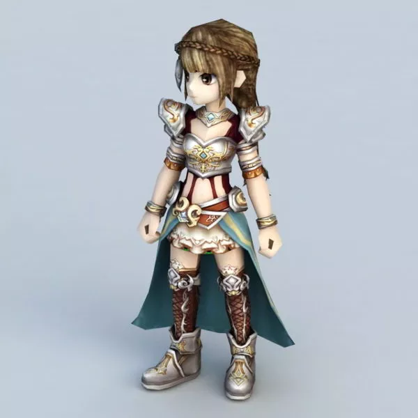Chibi Warrior Girl 3d model Chibi Warrior Girl 3d model