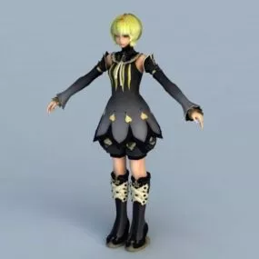 Anime Depressed Girl 3d model