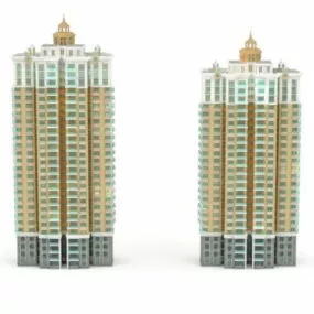 Apartment Block Community 3d model