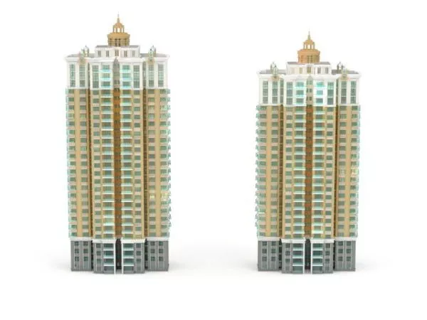 Apartment Block Community 3d model Apartment Block Community 3d model