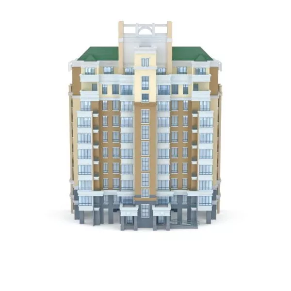 Modern Urban Apartment Building 3d model