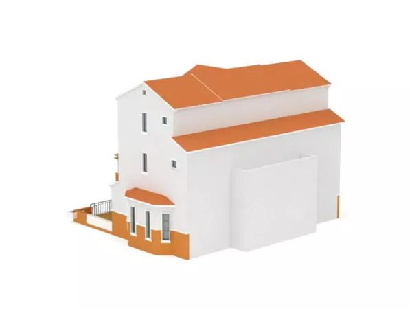 Terraced With Plant On Street 3d model