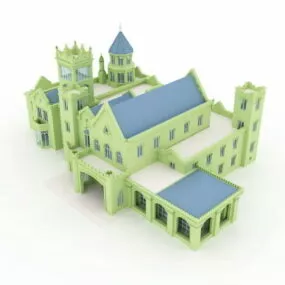 European Manor Building 3d model