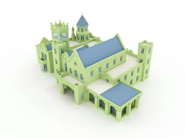 European Manor Building 3d model European Manor Building 3d model