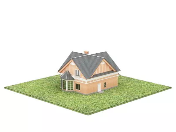 Home With Lawn 3d model Home With Lawn 3d model
