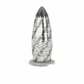 Bullet Building At Night 3d model