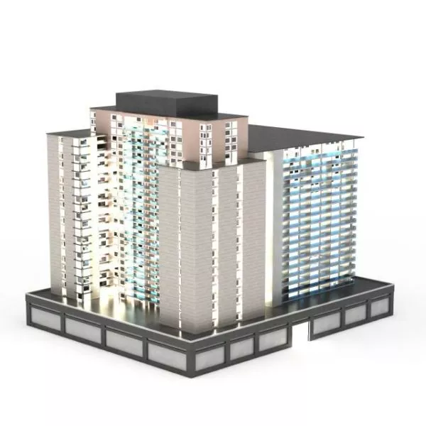 Commercial-residential Complex Building 3d model Commercial-residential Complex Building 3d model